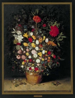 Still Life with Flowers in a Wooden Tub