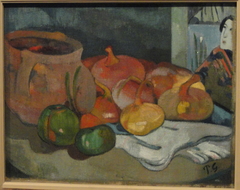 Still Life with Onion and Japanese Woodcut by Paul Gauguin