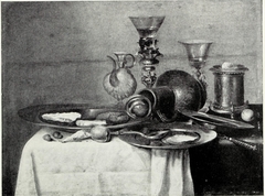 Still life with oysters and façon de Venise glassware by Willem Claesz Heda