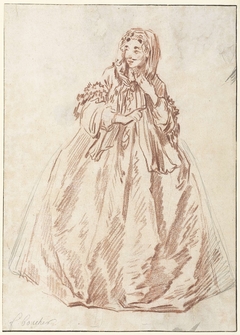 Studie van Mascarille, in travestie by François Boucher