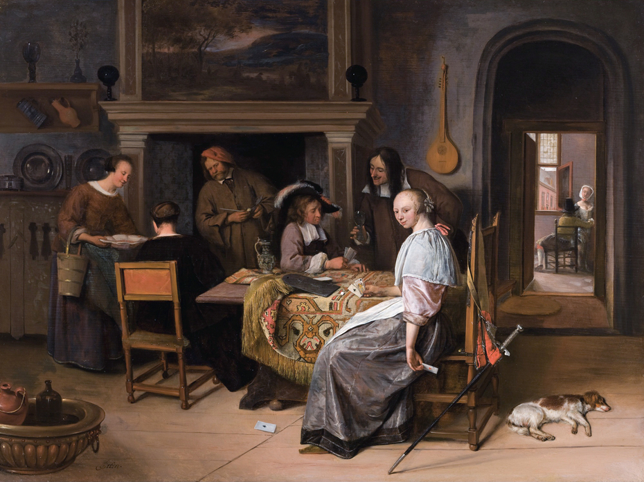 The Card Players in an Interior