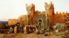 The Departure of a Caravan from the Gate of Shelah, Morocco by Edwin Lord Weeks