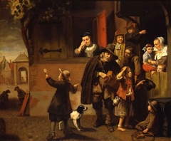 The Hurdy Gurdy Man by Nicolaes Maes