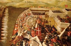 The Siege of Malta: Attack on the Post of the Castilian Knights, 21 August 1565 by Matteo Perez d'Aleccio