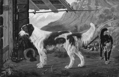 To hunde i et bjerglandskab by Christian Frederik Carl Holm