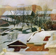 Town Roofs in Winter