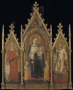 Triptych with the Virgin and Child, and Saints Mary Magdalene and Ansanus