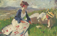 Two Women on the Hillside by Franz Marc