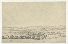 Uitgestrekt duinlandschap by Abraham Jansz. Begeyn