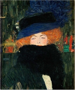 Dame mit Hut und Federbos by Gustav Klimt