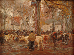 Veemarkt te Mol (voorstudie) by Edgard Farasyn