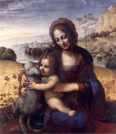 Vierge à l'Enfant avec l'agneau by Hernando de los Llanos
