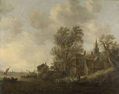 View of a Village on a River by Jan van Goyen