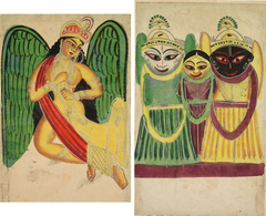 Winged Apsara with a Horn (recto); Jagannatha Trio (verso) by Anonymous