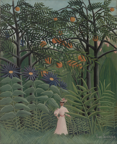 Woman Walking in an Exotic Forest by Henri Rousseau