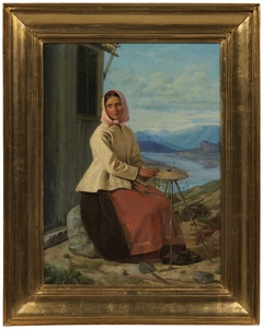 Woman with Handwork outside a Fisherman’s Hut by Moritz Unna