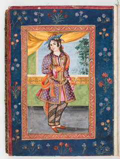 Woman with hennaed hands in Safavid costume by Mirza Baba