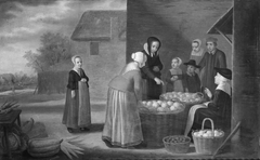 Women and Children by a Fruit Seller by Floris van Schooten