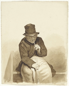 Zittende rokende man by Pieter van Loon