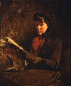 A Girl Reading by Frank Duveneck