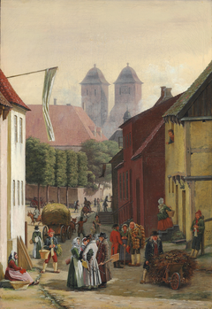 A Market Day in Viborg by Martinus Rørbye