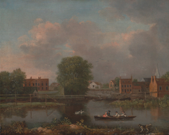 A River Landscape, possibly a View from the West End of Rochester Bridge by John Inigo Richards
