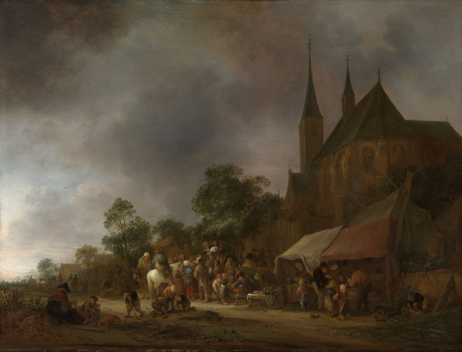 A Village Fair, with a Church behind