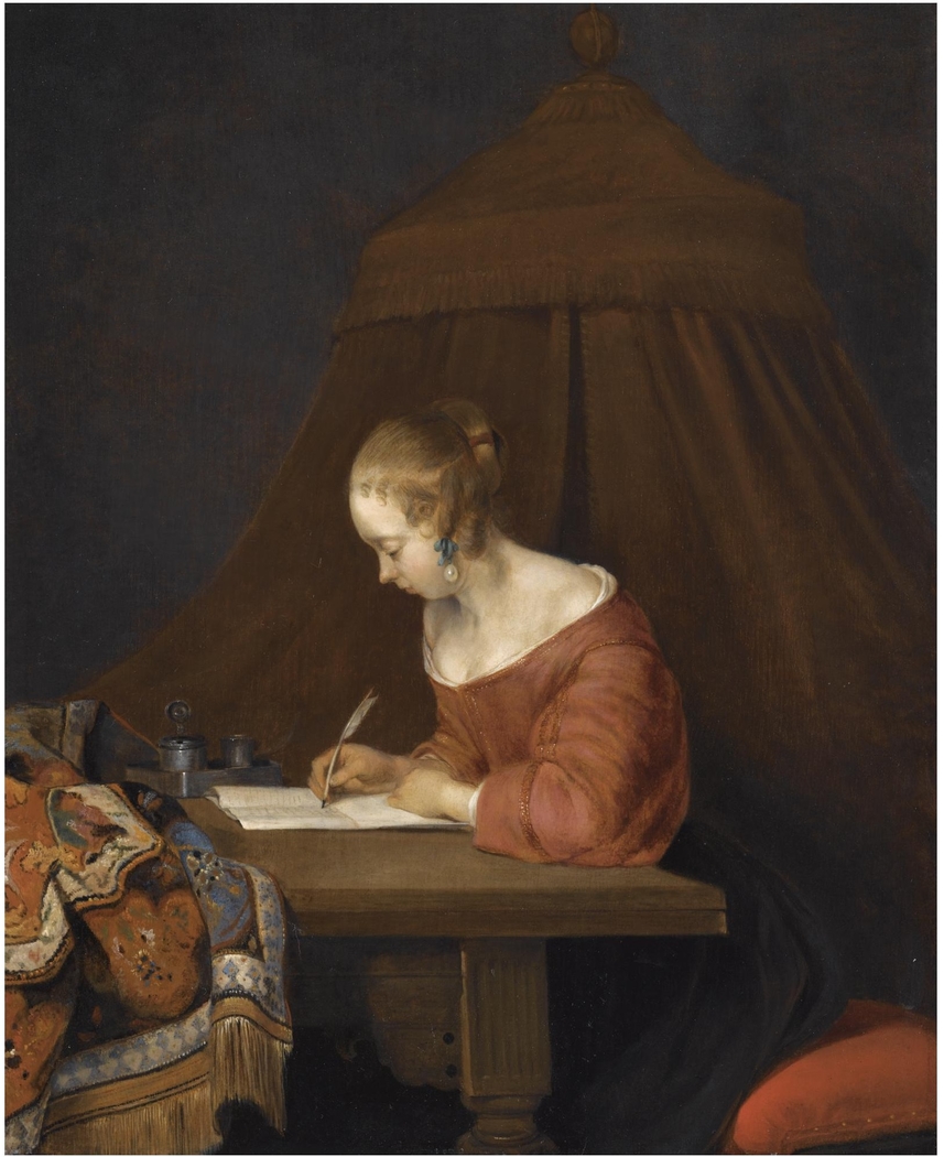 A Young Lady Writing at her Desk