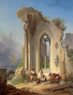 Abbey in Ruins in Valencia Countryside by Wilhelm Gail
