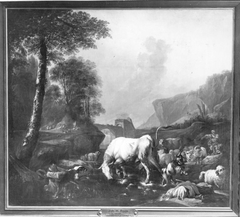 Abendlandschaft mit Vieh by Johann Heinrich Roos