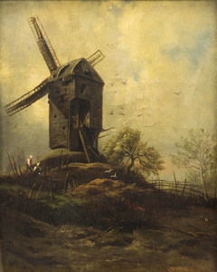 Alte Mühle gegen Wolkenhimmel by Andreas Achenbach