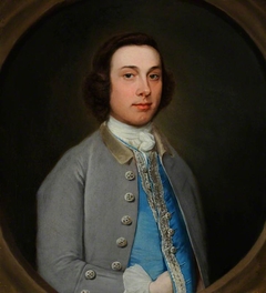 An Unknown Gentleman in a Grey Coat and Light Blue Waistcoat by Anonymous