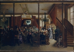 Auction Sale in Clinton Hall, New York, 1876 by Ignacio León y Escosura