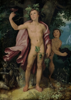 Bacchus and a Satyr by Cornelis van Haarlem