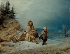 Beggar Family on the Road