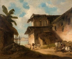 Bengal Village Scene by George Chinnery