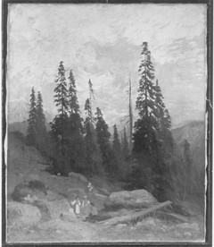 Berglandschaft mit Wettertannen by Joseph Winkler