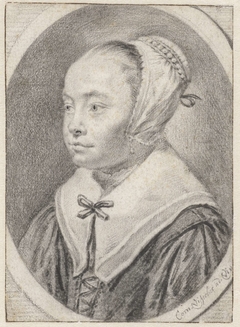 Borstbeeld van een jonge vrouw by Cornelis Visscher II