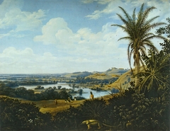 Brazilian landscape with anteater by Frans Post