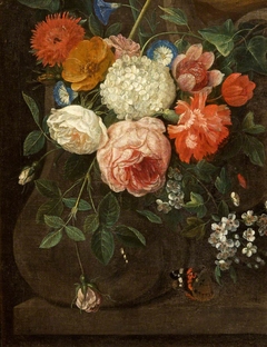 Called Roses in a Glass Bowl (actually the left fragment of a garland against grisaille stone)