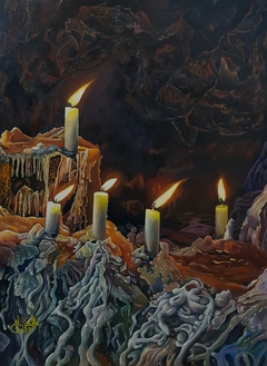 Candles in a Sacred Cave by Hicham Takache