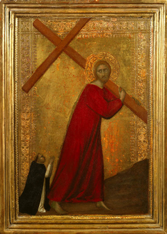 Christ Bearing the Cross, with a Dominican Friar by Barna da Siena