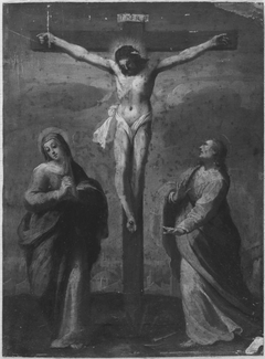 Christ on the cross with Mary and John