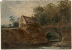 Cottage by a Bridge by William Howis senior