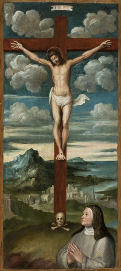 Crucifixion with the bust of a praying nun