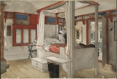 Daddy's Room (From a Home watercolor series) by Carl Larsson