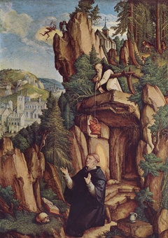 Der Heilige Benedikt als Einsiedler im Gebet by Master of Meßkirch