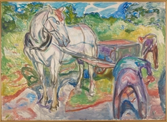 Digging Men with Horse and Cart by Edvard Munch