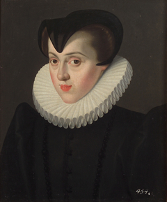 Erzherzogin Elisabeth (1554-1592), Königin von Frankreich, in Witwentracht, Brustbild by Jakob de Monte