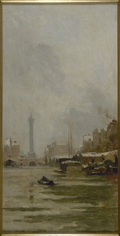 Esquisse pour le salon des Sciences de l'Hôtel de Ville : Le bassin de l'Arsenal by Pierre Louis Léger Vauthier